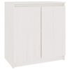 vidaXL Arm&aacute;rio de apoio 60x36x65 cm pinho maci&ccedil;o branco