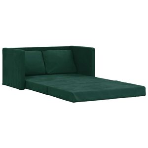 vidaXL Sof&aacute;-cama sem p&eacute;s 122x204x55 cm veludo verde-escuro