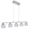 Lustre pendente com abajures quadrados de vidro com 5 x 3 W LED 80 cm