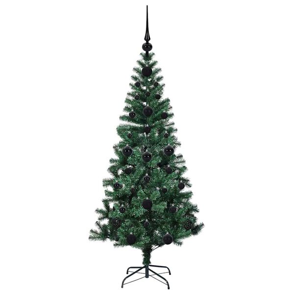 vidaXL &Aacute;rvore de Natal Artificial Pr&eacute;-iluminada Verde 120 cm