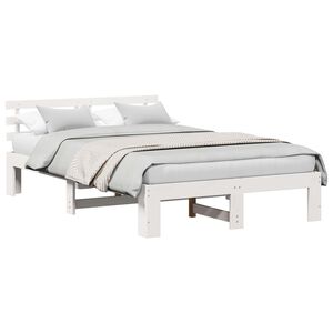 vidaXL Estrutura da Cama com cabeceira Branco 120 x 190 cm