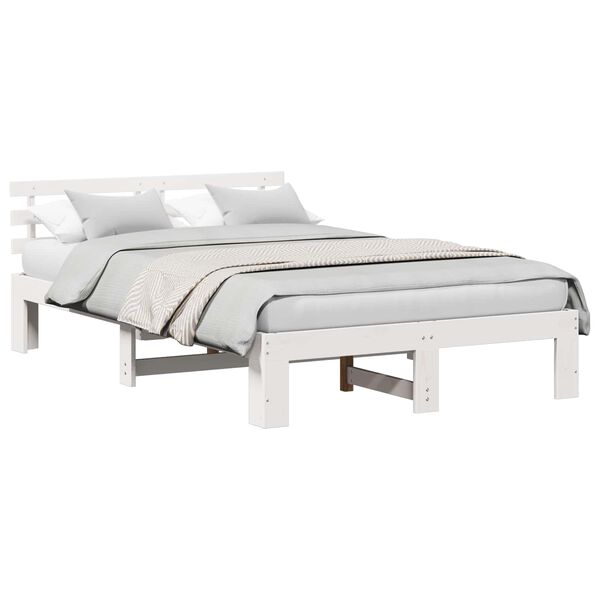 vidaXL Estrutura da Cama com cabeceira Branco 120 x 190 cm