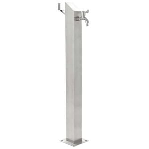 vidaXL Coluna de &aacute;gua para jardim em a&ccedil;o inoxid&aacute;vel quadrada 95 cm