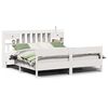 vidaXL Cama com estante sem colch&atilde;o 180x200 cm pinho maci&ccedil;o branco