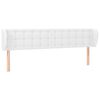 vidaXL Cabeceira de cama c/ abas couro artificial183x23x78/88cm branco
