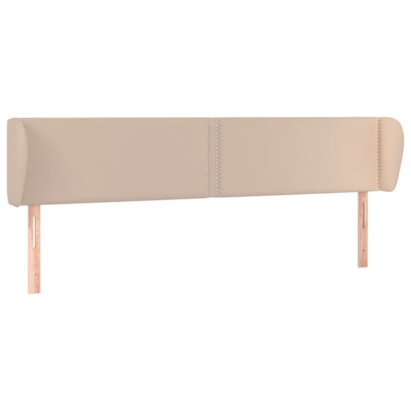 vidaXL Cabeceira cama abas couro artificial 203x23x78/88 cm cappuccino