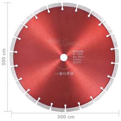 vidaXL Disco de corte de diamante aço 300 mm