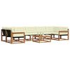 vidaXL Conjunto de Sof&aacute;s para Exterior 8 pcs Natural e Creme