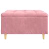vidaXL Banqueta com almofada Rosa 80 x 80 x 45 cm Veludo