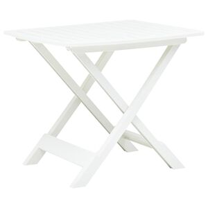 vidaXL Mesa de jardim dobr&aacute;vel 79x72x70 cm pl&aacute;stico branco