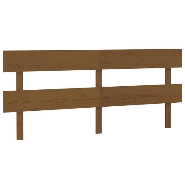 vidaXL Cabeceira de cama 204x3x81 cm pinho maci&ccedil;o castanho mel