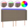 vidaXL Cabeceira cama c/ LED tecido 203x16x118/128cm cinza-acastanhado