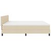 vidaXL Cama Box com cabeceira Manual Creme 200 x 200 cm tecido