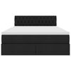 vidaXL Cama com arruma&ccedil;&atilde;o e LED Preto 140 x 190 cm Poli&eacute;ster