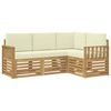 vidaXL Conjunto de Sof&aacute;s para Exterior 4 pcs Branco e Creme