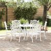vidaXL Conjunto de Jantar para Jardim 7 pcs Branco Alum&iacute;nio