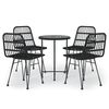 vidaXL 5 pcs conjunto de jantar p/ jardim vime PE preto