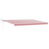 vidaXL Toldo Retr&aacute;til Vermelho e Branco 450 &times; 350 cm Tecido e Metal