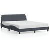 vidaXL Estrutura de cama Dover 152x203cm veludo cinzento-escuro