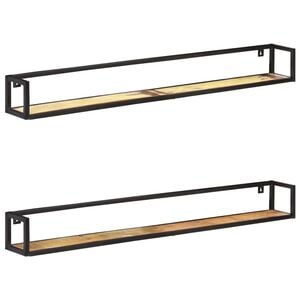 vidaXL Prateleiras de parede 2 pcs 160 cm madeira recuperada maci&ccedil;a