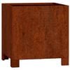 vidaXL Vaso/floreira com pernas 30x30x30 cm a&ccedil;o corten cor enferrujado
