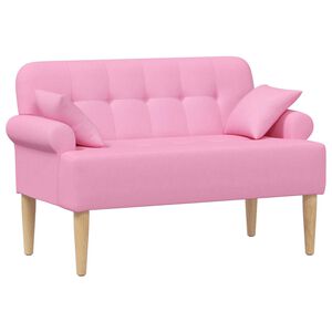 vidaXL Sof&aacute; de dois lugares com bot&atilde;o acolchoado Rosa 120 x 65 x 79 cm