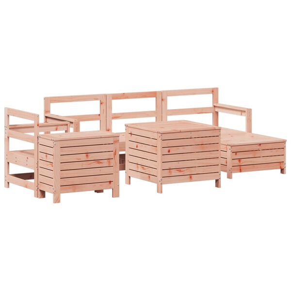 vidaXL 7 pcs conjunto sof&aacute;s jardim madeira abeto-de-douglas