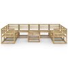 vidaXL 10 pcs conjunto lounge de jardim pinho impregnado verde