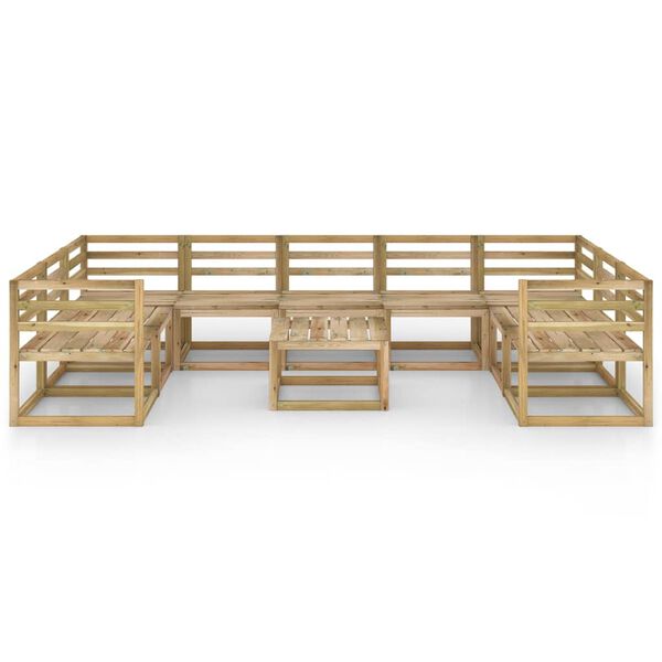 vidaXL 10 pcs conjunto lounge de jardim pinho impregnado verde