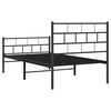 vidaXL Estrutura de cama com cabeceira e p&eacute;s 75x190 cm metal preto
