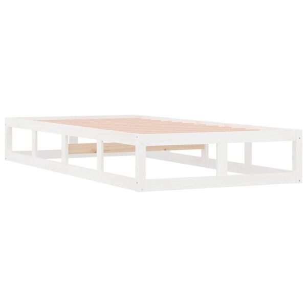 vidaXL Estrutura de cama 90x200 cm madeira maciça branco