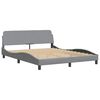 vidaXL Estrutura de cama sem colch&atilde;o Hanko 160x200 cm tecido cinzento-claro