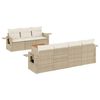 vidaXL 8 pcs conjunto de sof&aacute;s p/ jardim com almofad&otilde;es vime PE bege