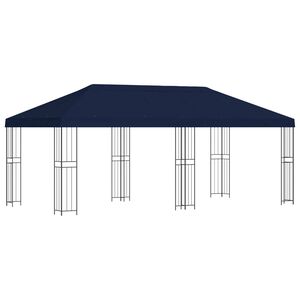 vidaXL Gazebo com paredes laterais 6 x 3 m Azul Poli&eacute;ster e A&ccedil;o 190