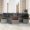 vidaXL Conjunto de Sof&aacute; de Jardim 8 pcs Cinzeto Rattan Sint&eacute;tico