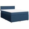 vidaXL Cama com molas/colch&atilde;o 140x190 cm tecido azul