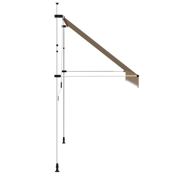 vidaXL Toldo retr&aacute;til manual 300 cm riscas amarelas e azuis