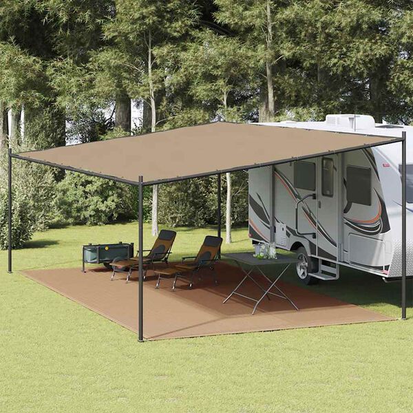 vidaXL Tapete de campismo para tenda 400x600 cm cinzento-acastanhado