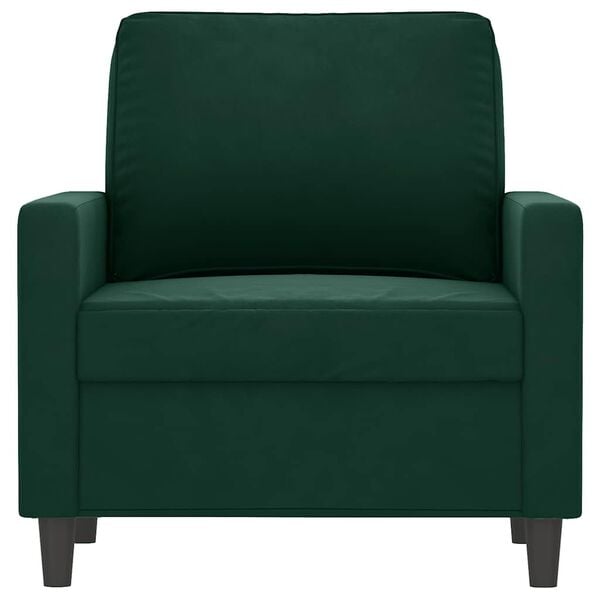 vidaXL Poltrona 60 cm veludo verde-escuro