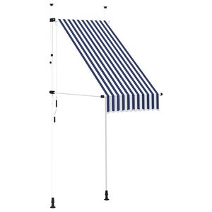 vidaXL Toldo retr&aacute;til manual 100 cm riscas azuis e brancas
