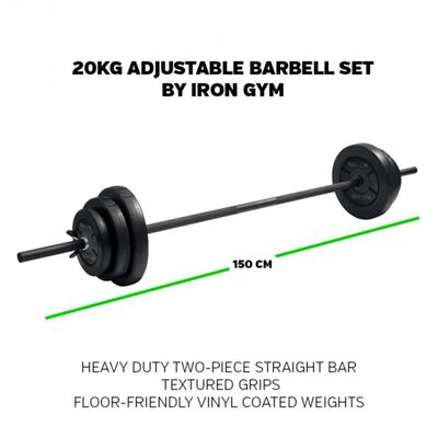 Iron Gym Conjunto de barra com discos 20 kg IRG034