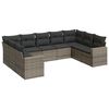 vidaXL 9 pcs conjunto sof&aacute;s p/ jardim com almofad&otilde;es vime PE cinzento