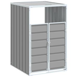 vidaXL Abrigo para caixote do lixo 72x81x115 cm a&ccedil;o cinzento