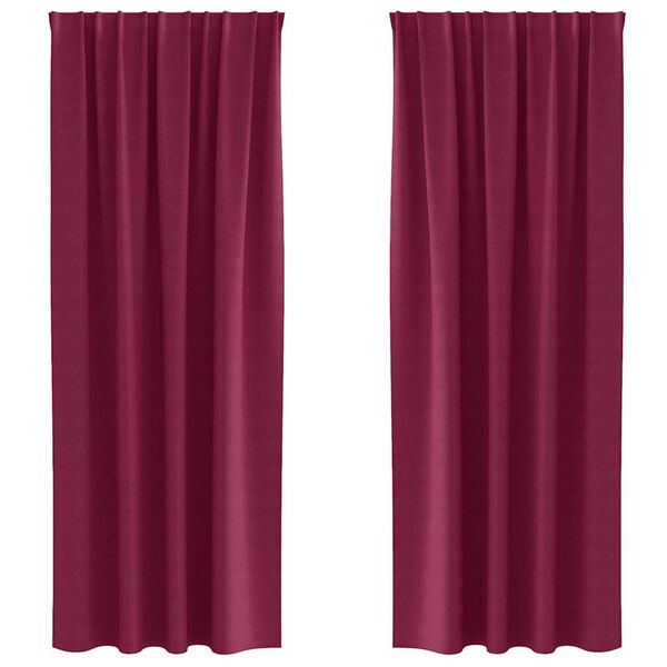 vidaXL Cortinas Blackout com Argolas 2 pcs Vinho Vermelho 225 x 140 cm