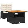 vidaXL 2 pcs conjunto de jantar p/ jardim c/ almofad&otilde;es vime PE preto