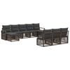 vidaXL Conjunto de Sof&aacute; de Jardim 10 pcs Cinzento vime PE