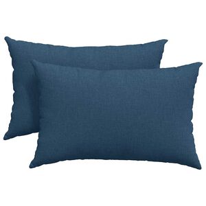 vidaXL Travesseiros de Sof&aacute; 2 pcs Azul 60 x 40 cm tecido