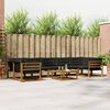 vidaXL Conjunto de Sof&aacute;s para Exterior 8 pcs Natural e Preto