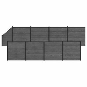 vidaXL Conjunto de Cercas 9 unid. 1484 x 186 cm WPC e Alum&iacute;nio