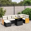 vidaXL 8 pcs conjunto sof&aacute;s de jardim com almofad&otilde;es vime PE preto